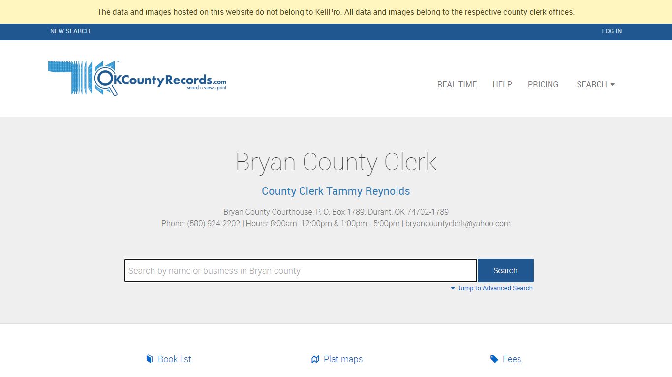 Bryan County | OKCountyRecords.com | County Clerk Public Land Records ...